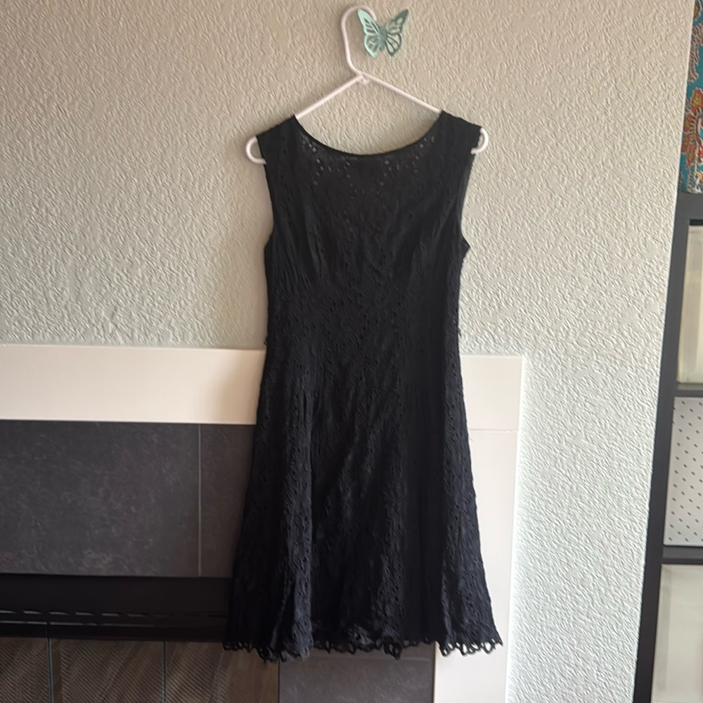 Flower black cocktail dress